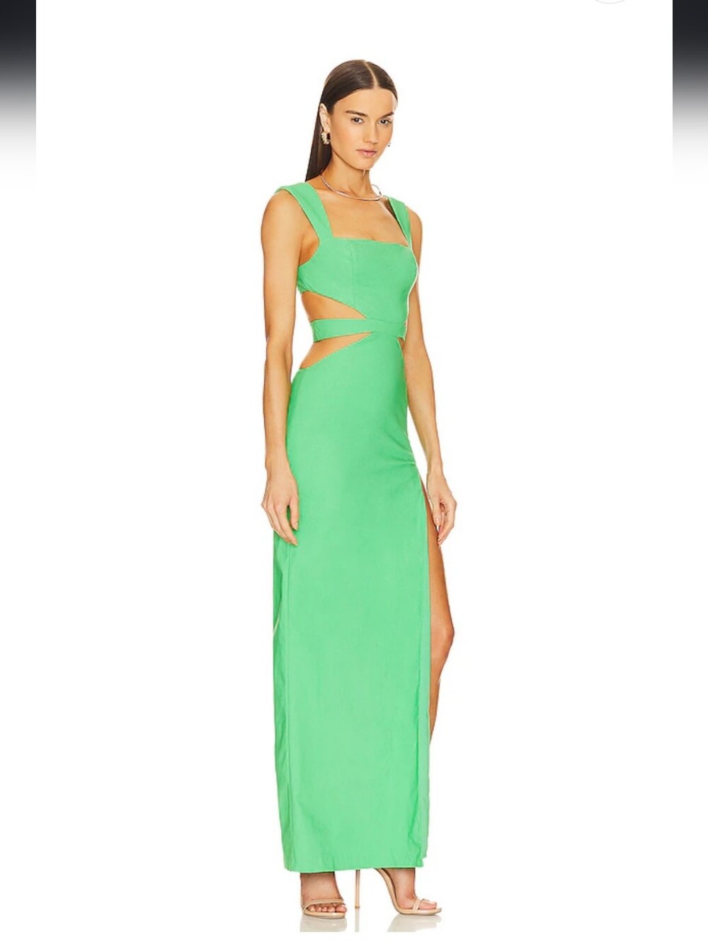 Michael Costello Neon Green Cutout Maxi Dress - Picture 2 of 4